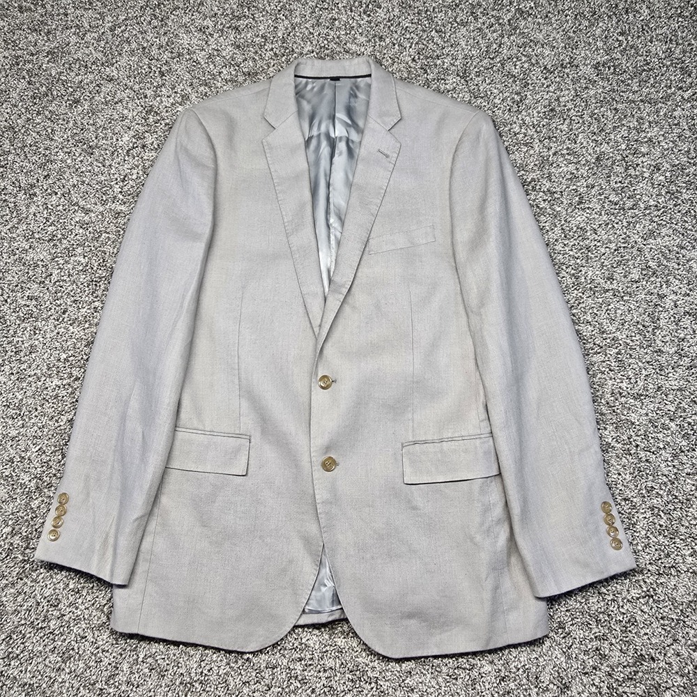 J Crew Ludlow Baird McNutt Irish 100% Linen Blazer Sportscoat 42L Gray